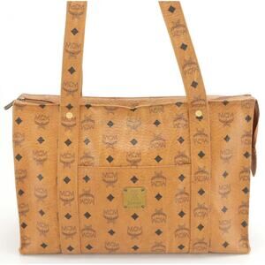 MCM Shoulder Bag in Cognac Visetos Coated Canvas – Vintage Germany Serial V4393
